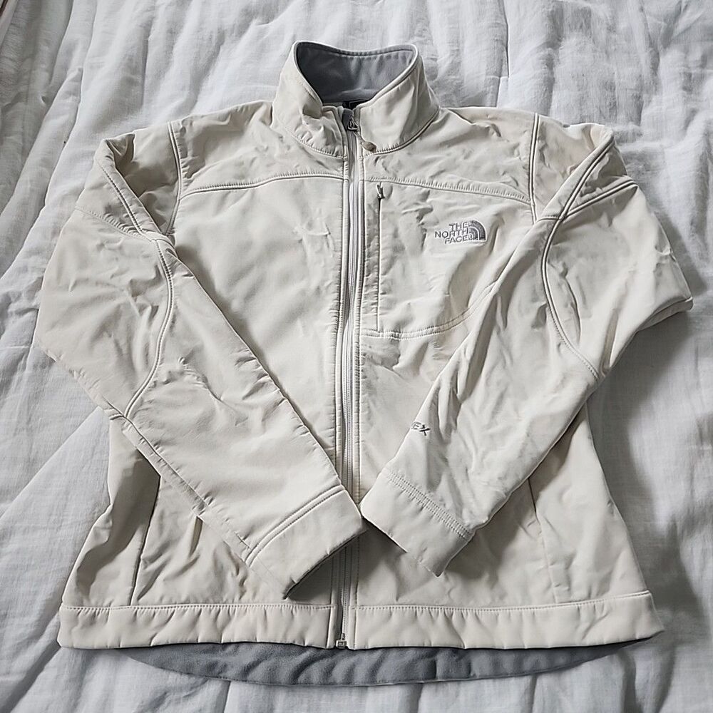 The North Face Apex Bionic Softshell Jacket Womens Size M Ivory Full Zip Coat